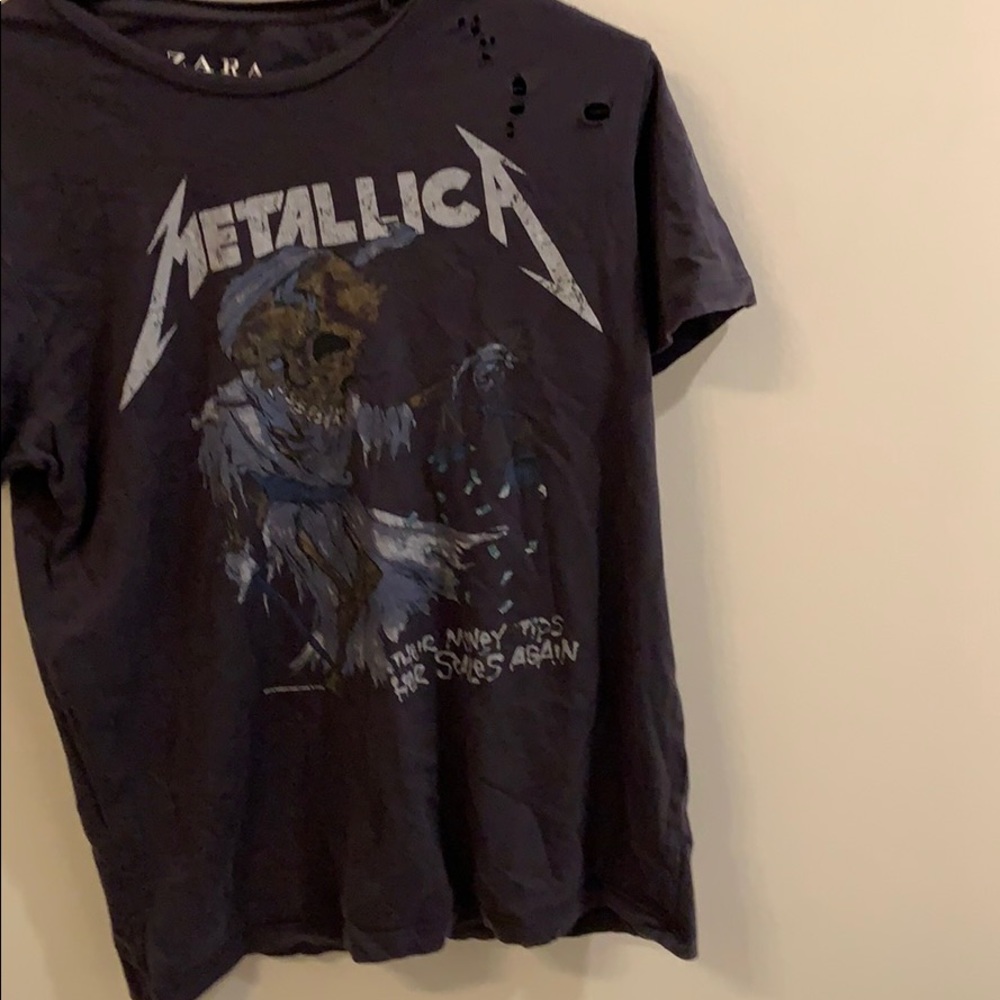 Zara metallic tee shirt